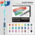 Rotulador Acrílico 24 Colores Punta Pincel DIY Graffiti Set de Arte para Estudiantes - Set de tinta líquida - 24 colores