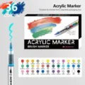 Set de rotuladores acrílicos 36 colores pinceles líquidos para pintura DIY y dibujo - Set de tinta líquida - 36 colores