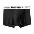 Men's Ice Silk Boxer Briefs Breathable Mesh Comfortable Solid Color Casual Underwear - L / Black