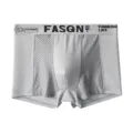 Men's ice silk boxer briefs with breathable mesh panels and stylish elastic waistband. - L / Light Gray