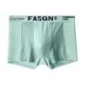 Men ice silk breathable boxer briefs comfortable stretch solid color daily underwear trunk - Light Green
