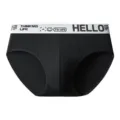 Men's comfortable breathable stretch black briefs with stylish elastic waistband - L / Black