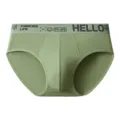Men's breathable comfortable stretch mid-rise solid color brief underwear for daily wear. - L / Fruit Green