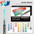 Direct liquid acrylic marker set 72 colors soft head diy graffiti artistic painting pens - 60 Colors