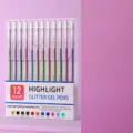 12-kleur glitter gelpen set 1.0mm punt gekleurde pennen voor school studenten DIY - Twaalf kleuren