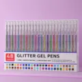 48 kleuren glitter gelpen set studenten DIY kleurrijke ballpoint pennen markers. - 48 Kleuren