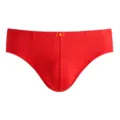 Breathable men's pure cotton briefs in vibrant red with a traditional auspicious Fu label - L / Red