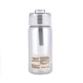 Botella de agua de plástico transparente minimalista con tapa blanca y asa gris - 550ml / Blanco