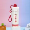 Cartoon 316 Edelstahl Isolierflasche mit rotem Kugeldeckel und süßem Hasenmuster - Hasen-Stil / 600ml / Rot
