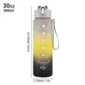 Vista dettagliata di una borraccia sportiva opaca sfumata da 30oz/900ml con dimensioni - Bicchiere singolo 750 ml / 245 Grigio tricolore