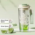 Μπουκάλι νερού Tritan 600 ml σε πράσινο χρώμα με κομψό σχέδιο με κρινάκια του αγρού - 600ml / Πράσινο βλαστού