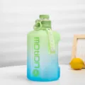 2L large capacity sports water bottle featuring a green and blue gradient finish and strap - 2200ml / Gradient Yellow