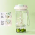 Bottiglia d'acqua in plastica portatile da 580ml con cannuccia e doppio modo di bere, verde gemma. - Verde germoglio di mughetto 580 ml [modello PC]