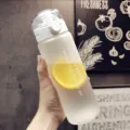 Frosted plastic sports water bottle with white lid, portable and high temperature resistant. - Frosted White 780ml