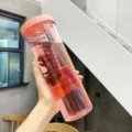 Bottiglia d'acqua portatile rosa con infusore per tè, simpatica tazza estiva per studenti. - Tazza con infusore di 1ª gen. rosa - 700 ml