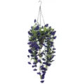 Lifelike artificial purple morning glory hanging basket for home garden wedding decor - 45x40cm / Purple