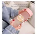 Gourde de sport en plastique dépoli rose avec infuseur à fruits et imprimé - 600ml / Rose Mat