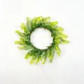 Lush green artificial Persian leaf wreath with realistic fern texture for door wall decor - Basic Green Leaf Style