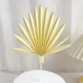 Yellow paper fan cake topper leaf baking decoration birthday party gift cute aesthetic - 16cm / Yellow