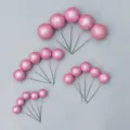 Bolas de espuma con purpurina rosa cake toppers con tallos de alambre para decorar tartas. - Bola con Purpurina (Tamaños Mixtos) / Juego de 20 Piezas / Rosa