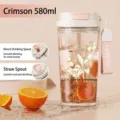 Scarlet 580ml portable straw cup for water and tea featuring a floral Lily design detail - Lily of the Valley Dual Drink Cup / 580ml / Pink