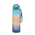 750ml frosted gradient sports water bottle with motivational time markers in blue-orange - 750ml / Gradient Lake Blue