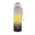 750ml frosted gradient sport water bottle with motivational time markers and strap - 750ml / Gradient Grey Black