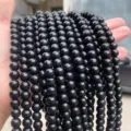Polished black glass round beads imitation onyx for DIY jewelry making and crafts - Round Beads / 3mm (Approx 120 pcs/strand) / Black