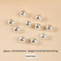 S925 sterling silver round spacer beads for DIY jewelry making necklaces and bracelets - Small Hole / 2.0mm / Silver