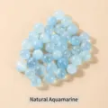 Perle rotonde in acquamarina naturale blu chiaro 6mm per la creazione di gioielli DIY - Perla senza foro / 8mm / Acquamarina Naturale