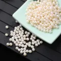 Hoogwaardige natuurlijke witte zoetwater losse parels voor handgemaakte DIY sieraden - Groot Gat Ronde Losse Kraal / 6-7mm (Gat 1.5mm) / Wit