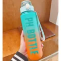 Matte Gradient Sport Plastikwasserflasche in Blau und Orange - 1000ml / Blau