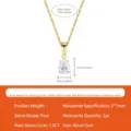 Moissaniet peer-vormige hanger ketting in 18K verguld S925 sterling zilver voor dames - Witgoud Vergulde Moissaniet Waterdruppel Hanger