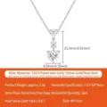 Κολιέ από ασήμι 925 με πέτρες moissanite σε σχήμα καρδιάς και αχλαδιού για γυναίκες - Στυλ Μενταγιόν Καρδιά με Τρεις Πέτρες / 2.65 Καράτια Με Κουτί Δώρου Και Πιστοποιητικό / Ασημί