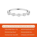Elegante anello in argento sterling S925 con cinque pietre tonde di moissanite - Taglia US 5 / Anello da Donna in Argento S925 (Tutta Moissanite)