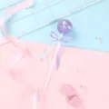 Bonito adorno para tarta con bola de lentejuelas moradas de 3cm con lazo para fiesta - Púrpura