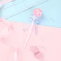 Cute pink sequin ball cake topper with bow ribbon for birthday party dessert decoration 1pc - Pink
