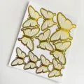 Elegant gold foiled butterfly cake toppers set for birthday party decorations - Set (Gold Stamping Gradient) / Yellow