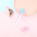 Adorno para tarta con bola de lentejuelas y lazo para postres de fiesta, esfera azul. - Azul