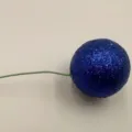 Bola de espuma con purpurina azul para tarta con tallo de alambre decoración fiesta SKU. - Bola con Purpurina (Tamaños Mixtos) / Juego de 20 Piezas / Azul zafiro