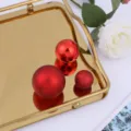 Red decorative balls set for birthday cake and party styling, assorted textures. - 3 Pieces/Pack / Red