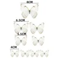 Deko-Papier-Schmetterlinge für Torten, Set in den Größen 8cm, 6.5cm, 5.5cm und 4cm - Schmetterling-Materialkit / Gemischte Größen (4-8 cm) / Cremeweiße Serie