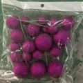 Adornos de tarta de bola de espuma con purpurina morada con alambre para cumpleaños. - Bola con Purpurina (Tamaños Mixtos) / Juego de 20 Piezas / Rosa rojo