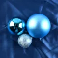 Blue decorative balls set for cake and party decoration, shiny matte and glitter finishes. - Blue Wishing Ball / 3 Pieces/Pack / Blue
