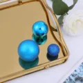Blue decorative balls set for birthday cake and baking party styling, plastic ornament props. - 3 Pieces/Pack / Blue