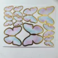 Watercolor butterfly cake toppers with gold foil stamping for DIY dessert decoration - Elegant Butterfly Style (H06) / Green