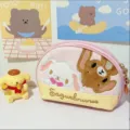 Cute plush shell cosmetic bag with cartoon rabbit embroidery portable travel makeup pouch - Pink