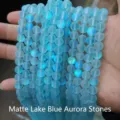 8 mm matte meerblauwe glanzende glaskralen voor doe-het-zelf sieraden en decoratie - Gematteerd Iridiserend Meerblauw / 10mm (ongeveer 37 kralen)