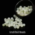 Natural polished Hetian jade round beads without holes for DIY jewelry making accessories - Approx. 8mm / Natural Hetian Jade No-Hole Bead