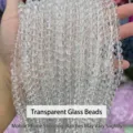 Clear transparent glass round beads for DIY jewelry making accessories and handicraft - Round Beads / 8mm (Approx. 108 Pcs/Strand, 80cm) / Clear